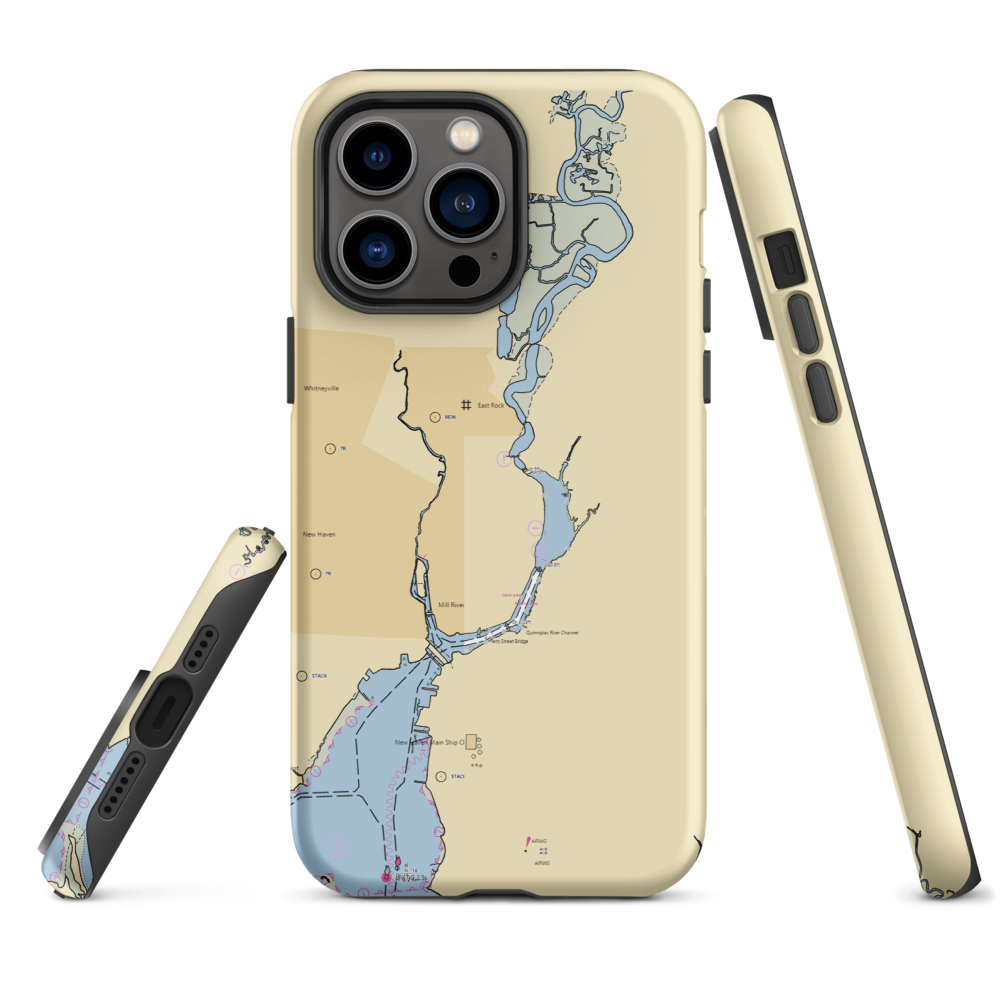 Waucoma Yacht Club (New Haven, CT) NOAA Chart  Tough iPhone Case iPhone 14 Pro Max model shown