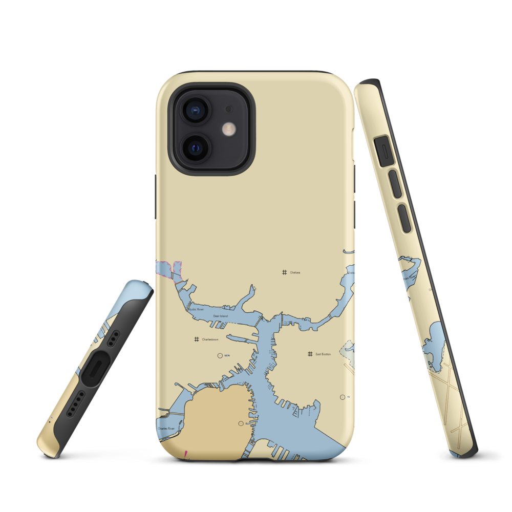 Admiral's Hill Marina (Everett, MA) NOAA Chart  Tough iPhone Case iPhone 12 model shown