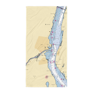 Kingston Lighthouse Landing (Rhinecliff, NY) NOAA Chart Towel