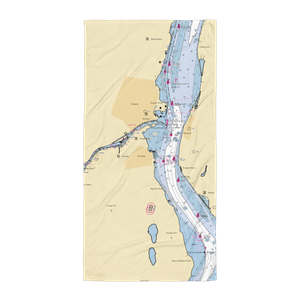 Hidden Harbor Yacht Club (Port Ewen, NY) NOAA Chart Towel