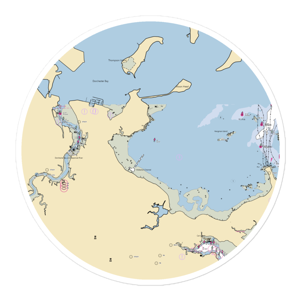 Squantum Yacht Club (Quincy, MA) NOAA Chart Sticker 