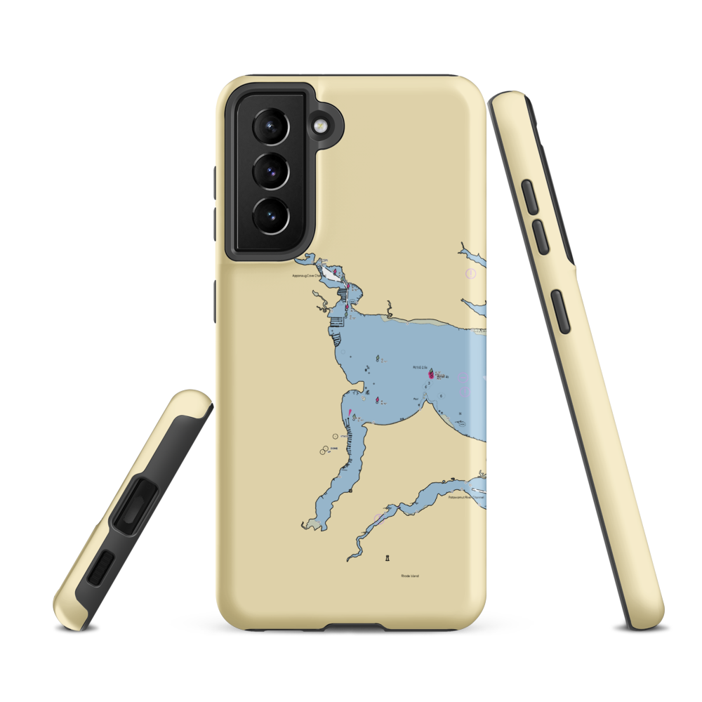 Safe Harbor Cowesett (Warwick, RI) NOAA Chart Samsung Phone Case Samsung Galaxy S21 FE model shown