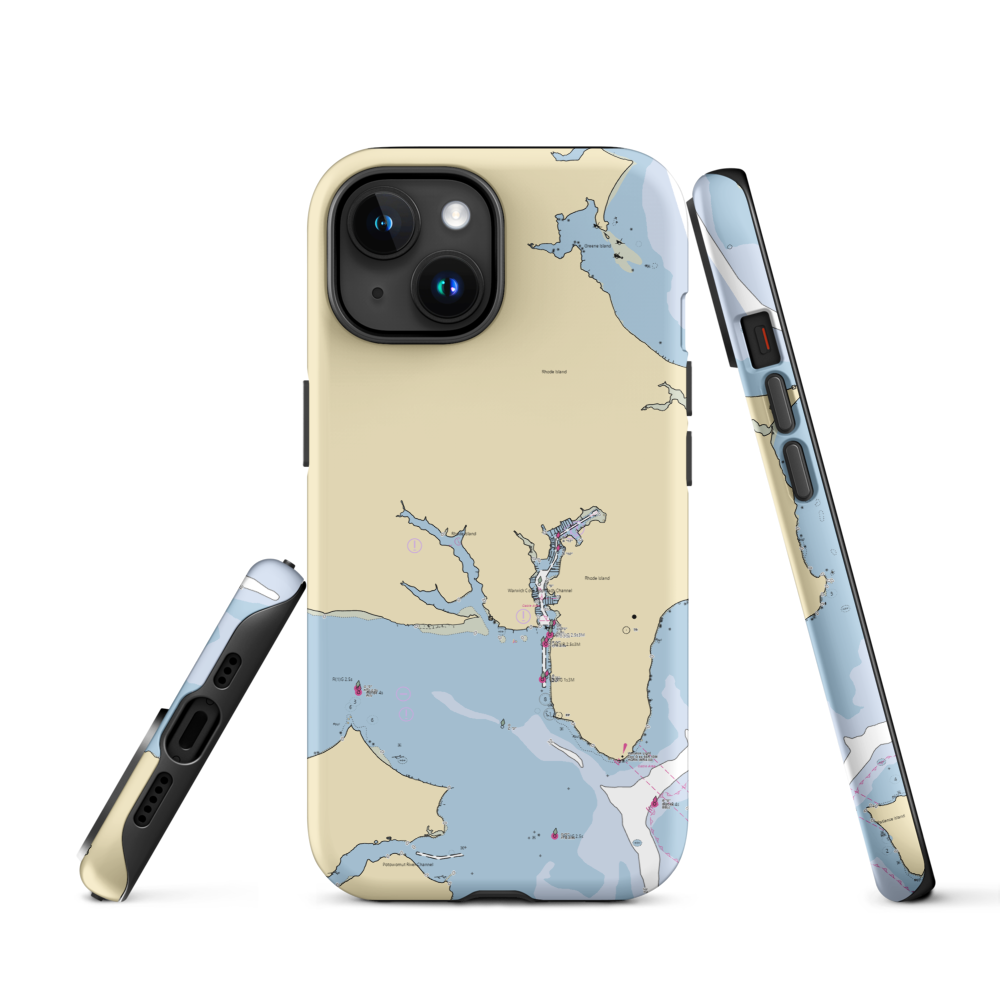 Safe Harbor Greenwich Bay (Warwick, RI) NOAA Chart  Tough iPhone Case iPhone 15 model shown