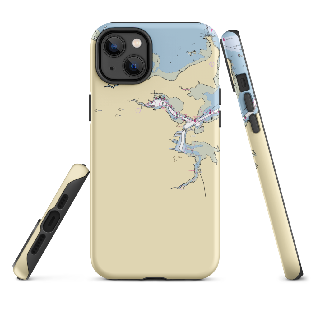 Quincy Maritime Park LLC (Weymouth, MA) NOAA Chart  Tough iPhone Case iPhone 14 Plus model shown