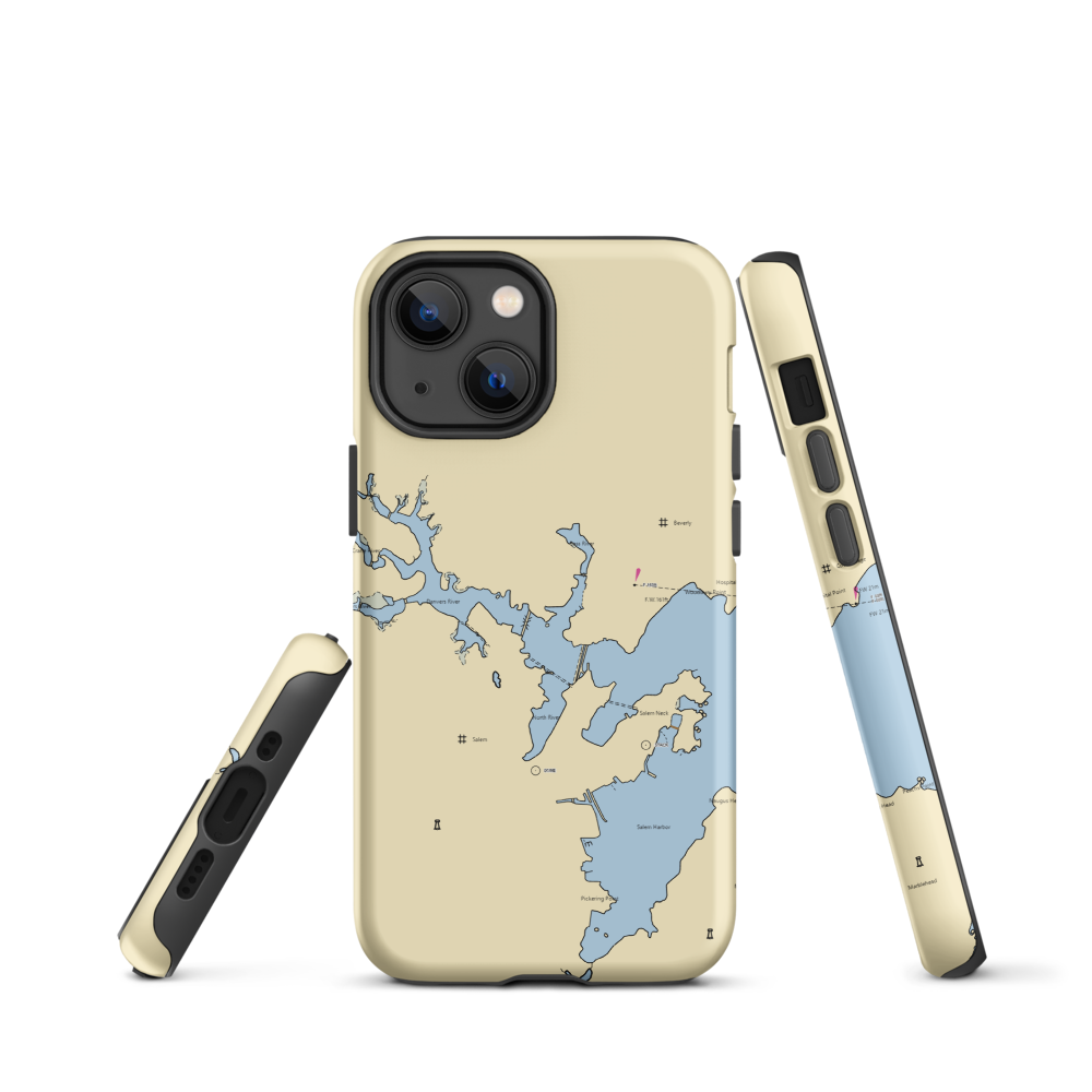 McCabe Marina and Recreation Area (Salem, MA) NOAA Chart  Tough iPhone Case iPhone 13 mini model shown