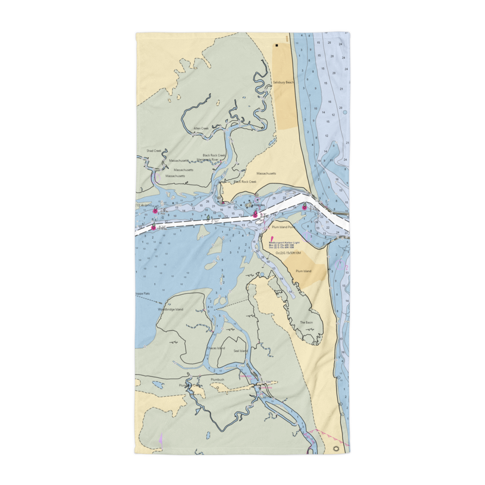 Captain's Fishing Parties (Newburyport, MA) NOAA Chart Towel 