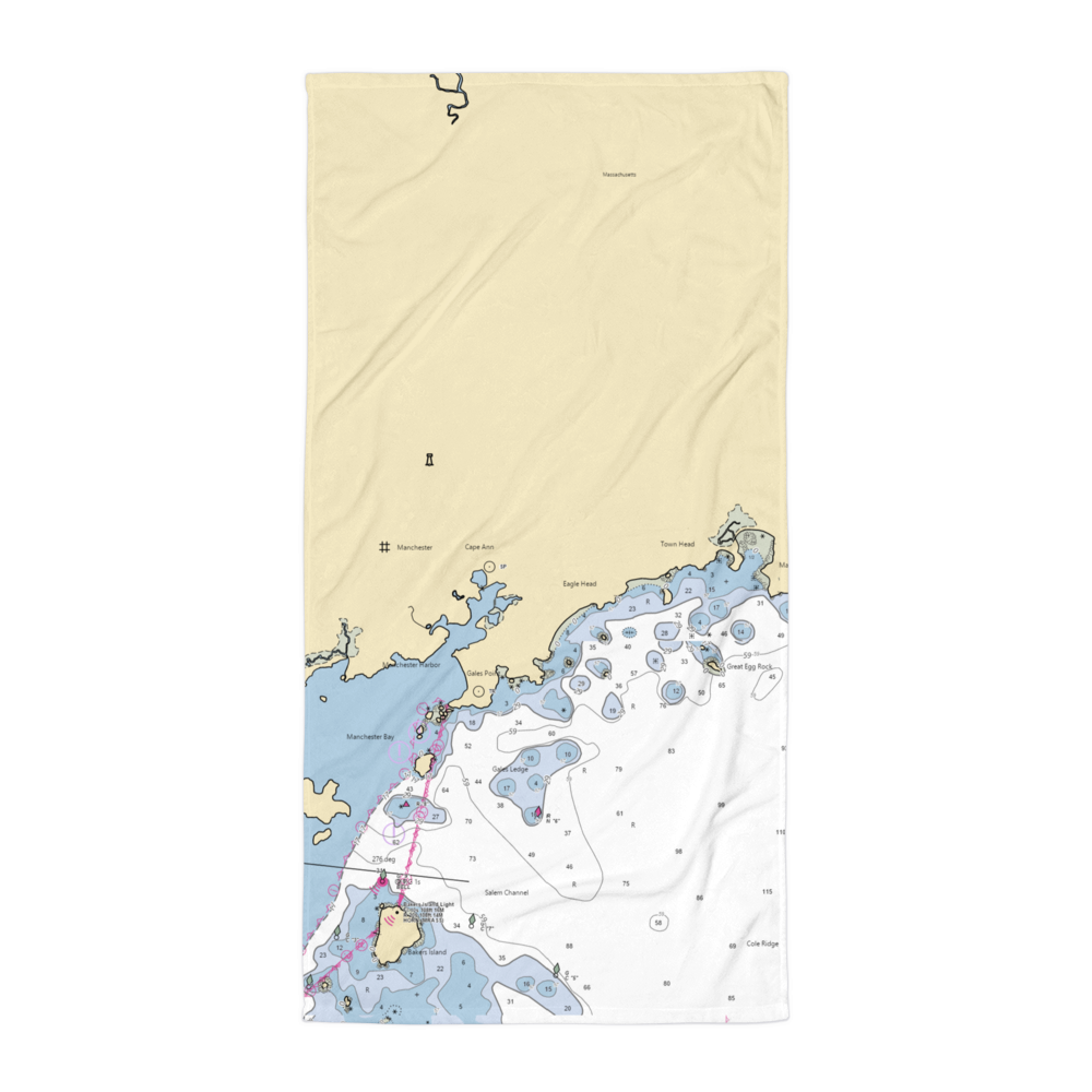 Town of Manchester-by-the-Sea (Marblehead, MA) NOAA Chart Towel 