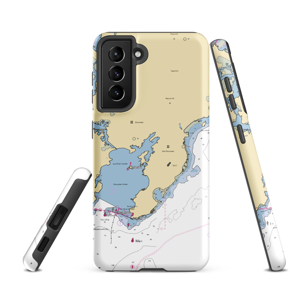 Gloucester Marine Railways (Gloucester, MA) NOAA Chart Samsung Phone Case Samsung Galaxy S21 FE model shown