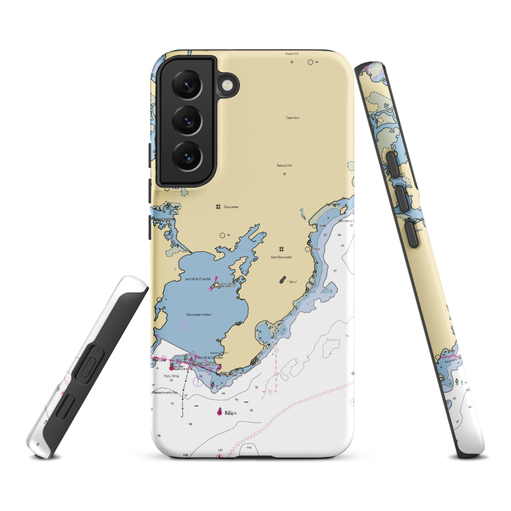 Beacon Marine Basin (Gloucester, MA) NOAA Chart Samsung Phone Case Samsung Galaxy S22 Plus model shown