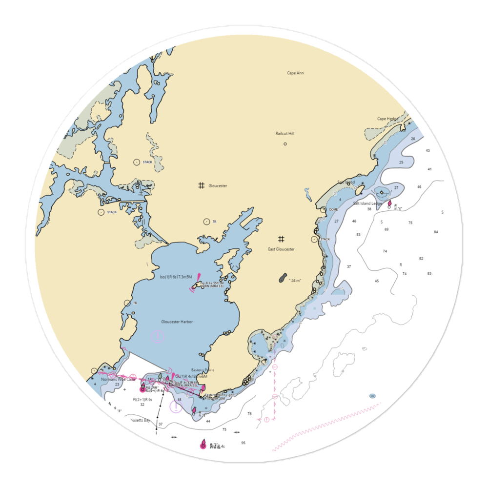 Lighthouse Marina (Gloucester, MA) NOAA Chart Sticker 