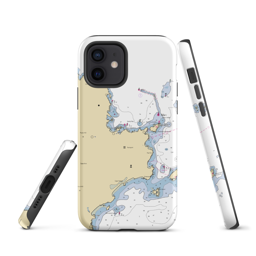 White Wharf (Rockport, MA) NOAA Chart  Tough iPhone Case iPhone 12 model shown