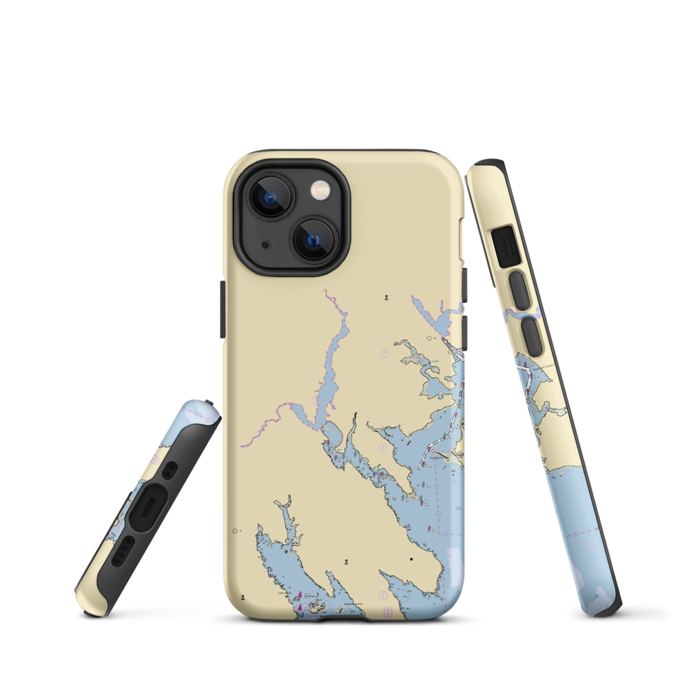 Wareham Marina (Marion, MA) NOAA Chart  Tough iPhone Case iPhone 13 mini model shown