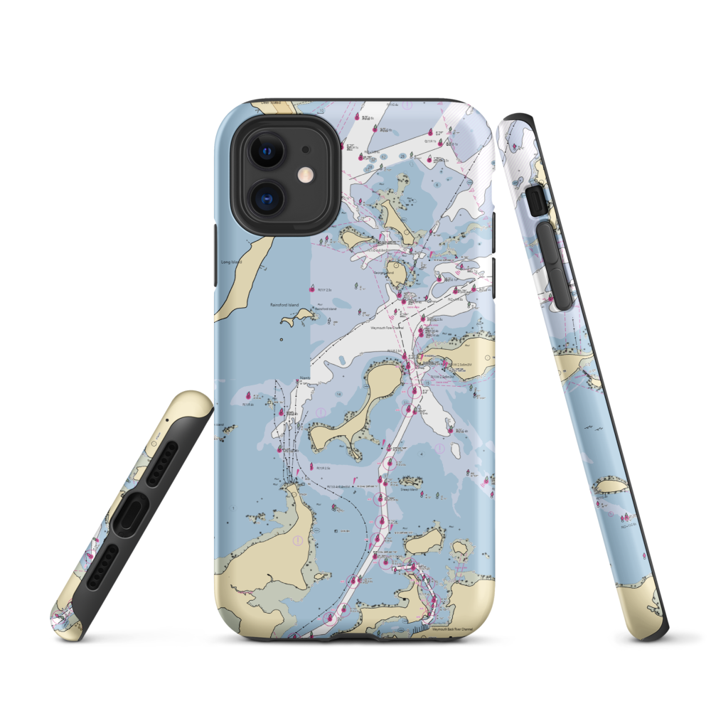 Boston Harbor Islands: Peddocks Island (Weymouth, MA) NOAA Chart  Tough iPhone Case iPhone 11 model shown