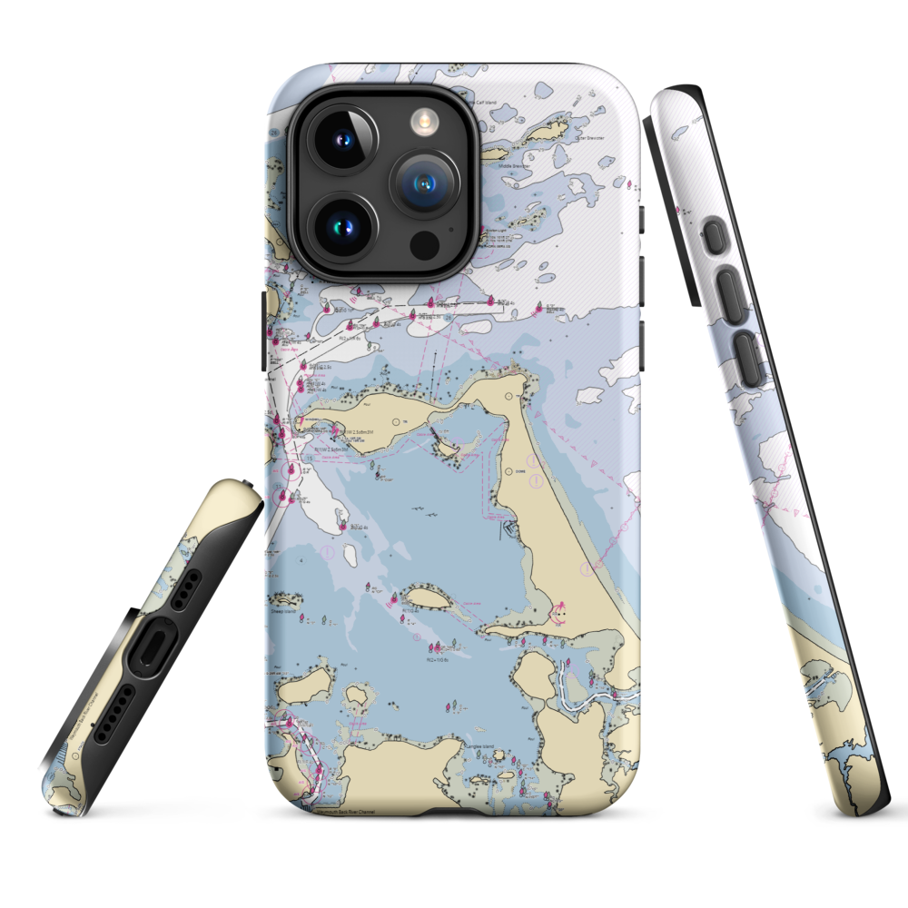 Spinnaker Island Yacht Club (Hull, MA) NOAA Chart  Tough iPhone Case iPhone 15 Pro Max model shown