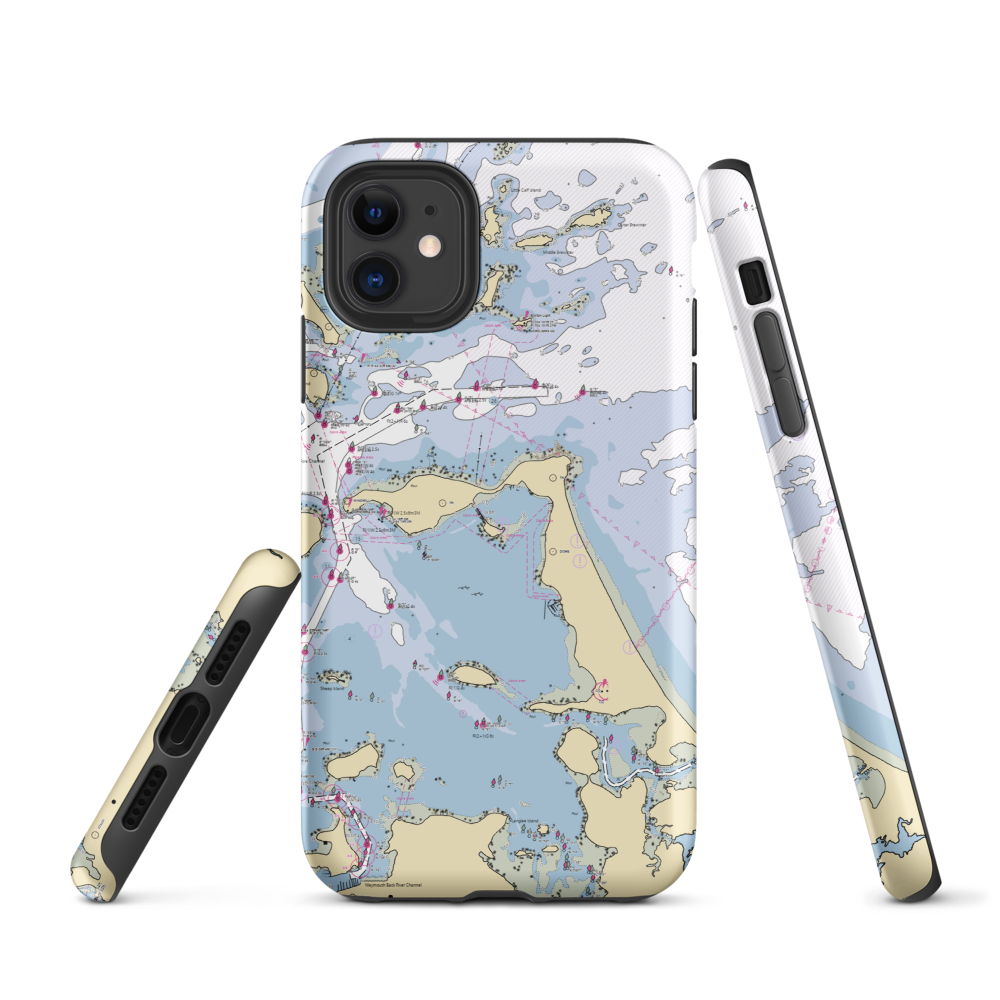 Sunset Marine (Hull, MA) NOAA Chart  Tough iPhone Case iPhone 11 model shown