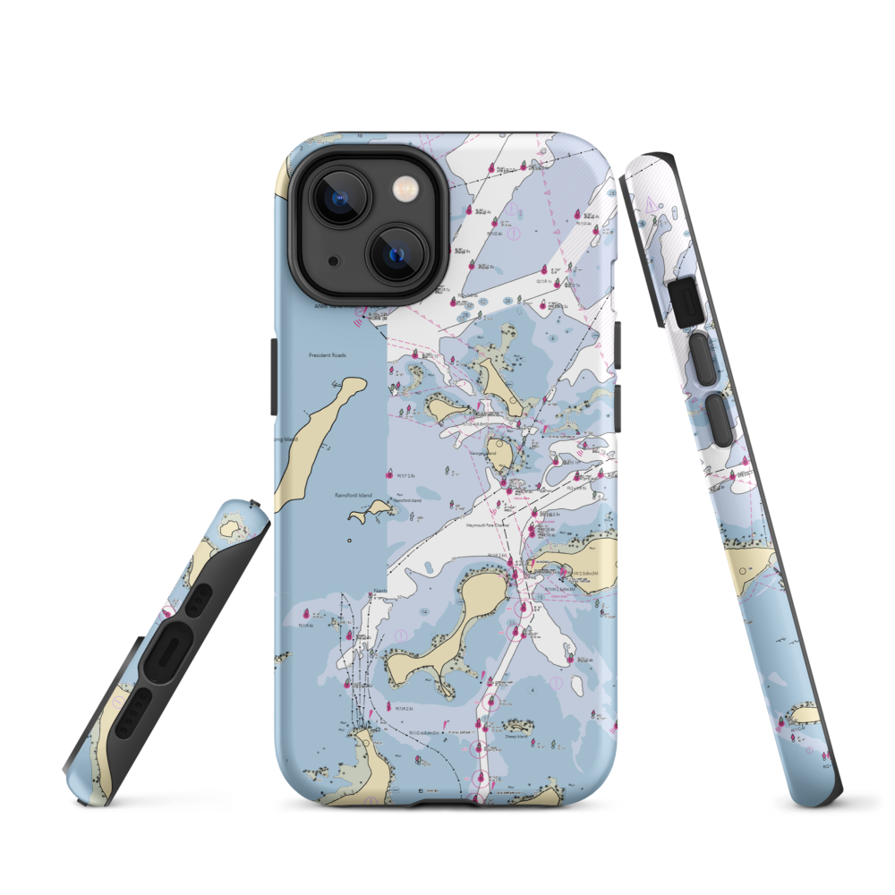 Boston Harbor Islands: Georges Island (Boston, MA) NOAA Chart  Tough iPhone Case iPhone 14 model shown