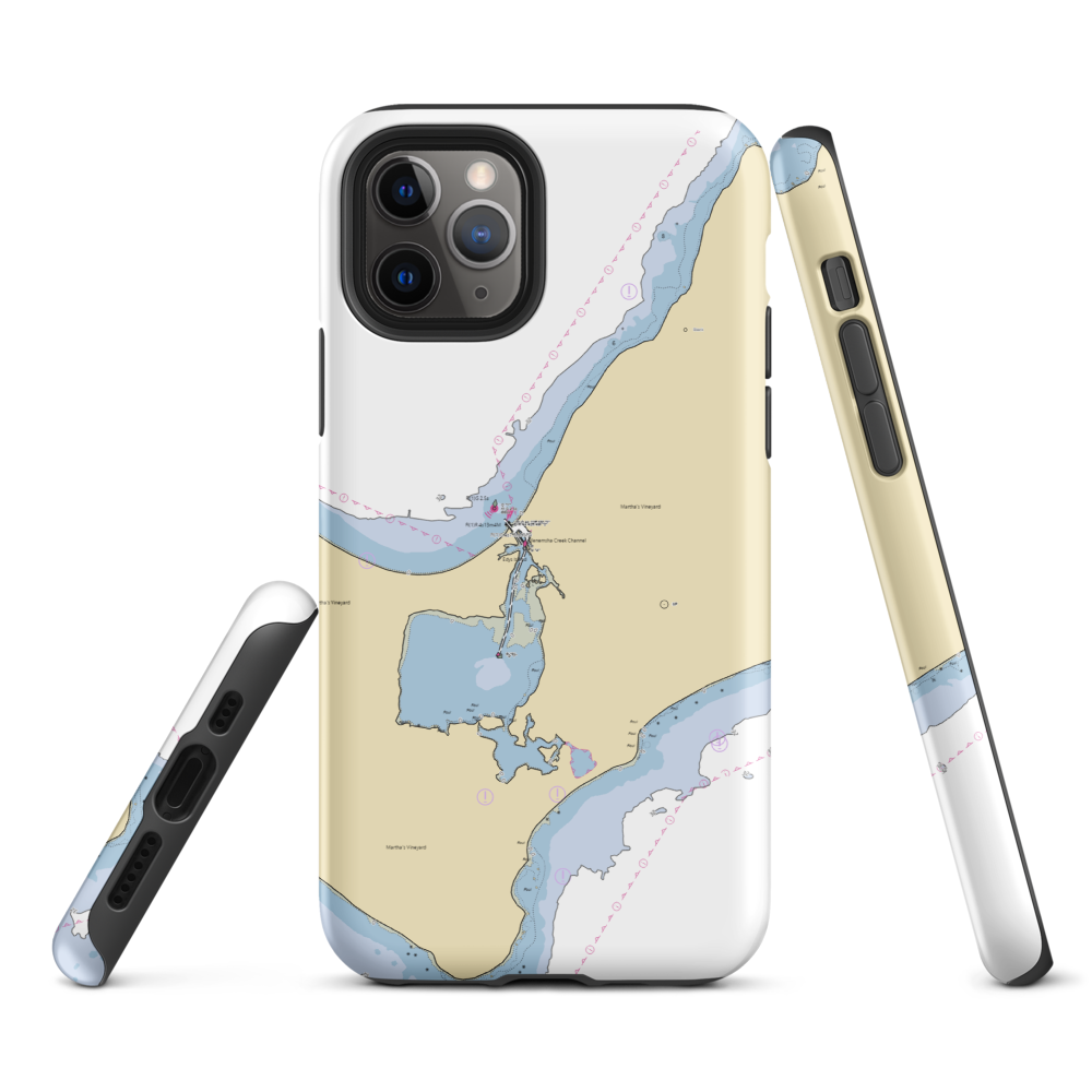 Dutcher's Dock Menemsha Basin (Chilmark, MA) NOAA Chart  Tough iPhone Case iPhone 11 Pro model shown