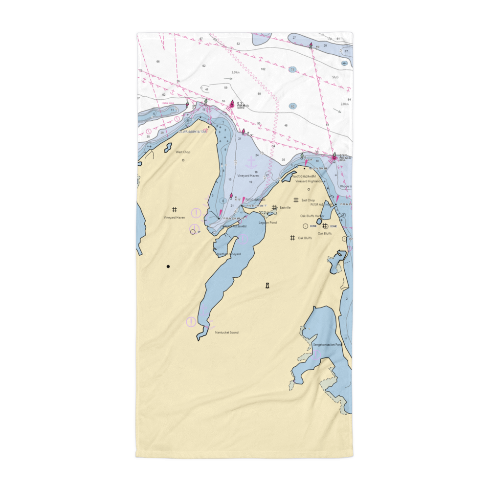 Martha's Vineyard Shipyard (Vineyard Haven, MA) NOAA Chart Towel 