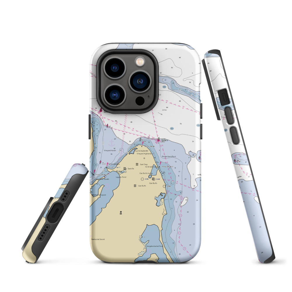 East Chop Yacht Club (Oak Bluffs, MA) NOAA Chart  Tough iPhone Case iPhone 14 Pro model shown