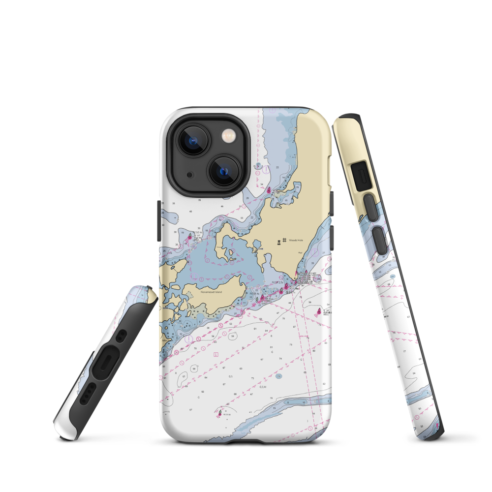 Woods Hole Marine (Woods Hole, MA) NOAA Chart  Tough iPhone Case iPhone 13 mini model shown
