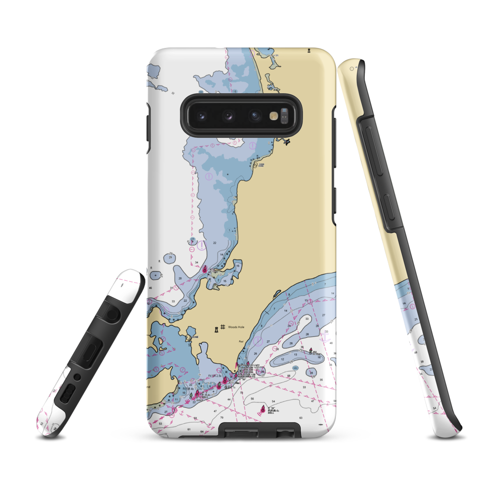 Quissett Yacht Club (Woods Hole, MA) NOAA Chart Samsung Phone Case Samsung Galaxy S10 Plus model shown