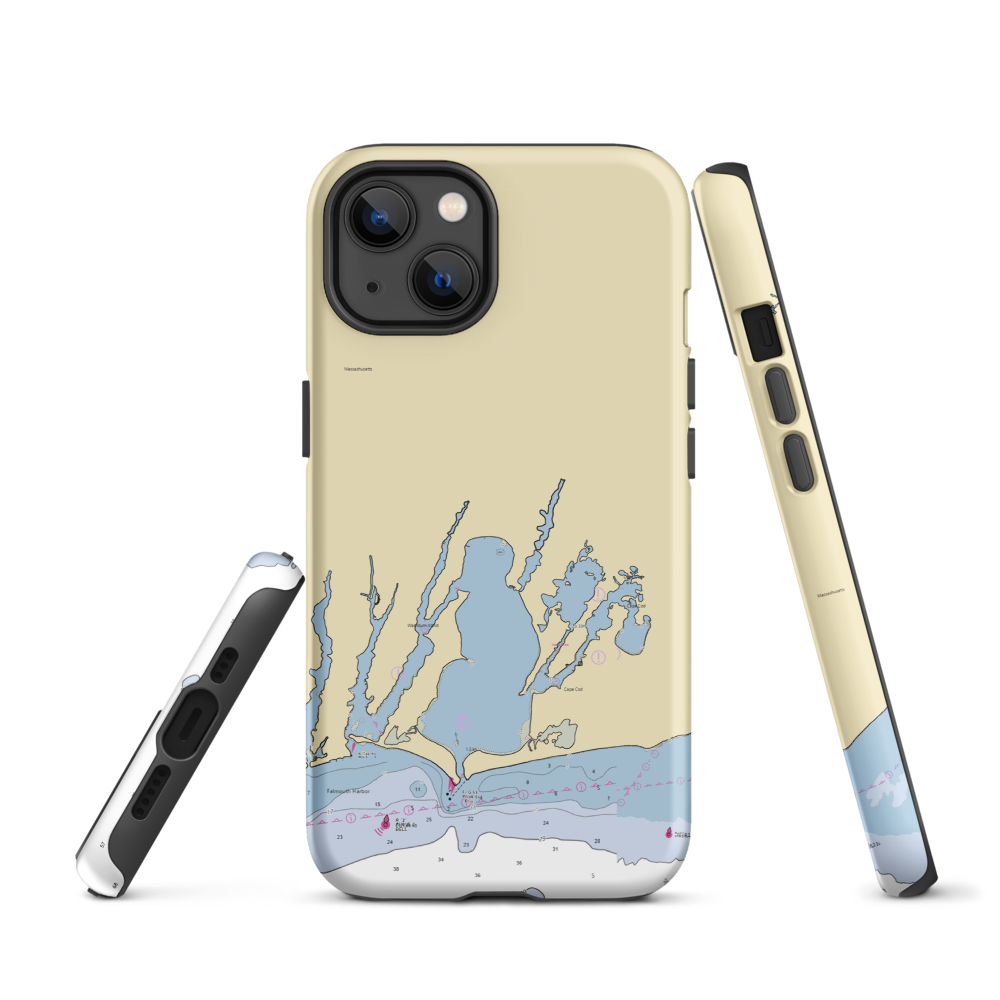Bosun's East Falmouth Marina (Falmouth, MA) NOAA Chart  Tough iPhone Case iPhone 13 model shown