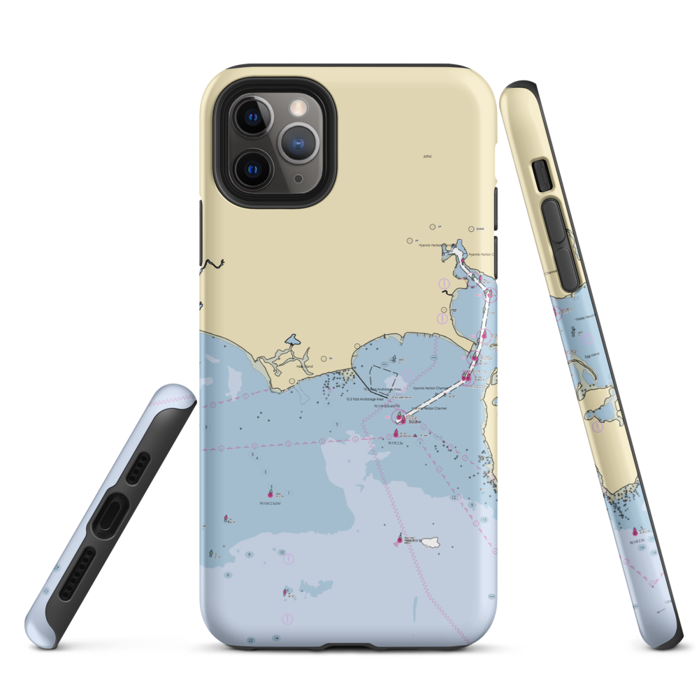 Hyannis Port Yacht Club (Hyannis Port, MA) NOAA Chart  Tough iPhone Case iPhone 11 Pro Max model shown