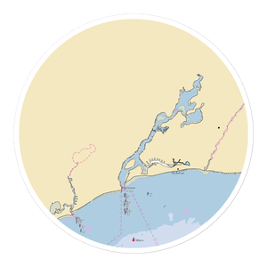 Packet Landing on the Bass River (Yarmouth Port, MA) NOAA Chart Sticker