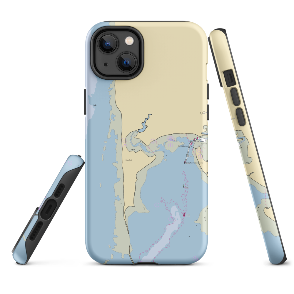 Chequessett Yacht & Country Club (Provincetown, MA) NOAA Chart  Tough iPhone Case iPhone 14 Plus model shown