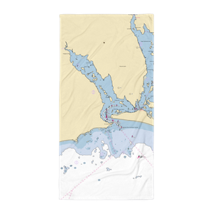 Spindle Rock Yacht Club (Westport Point, MA) NOAA Chart Towel