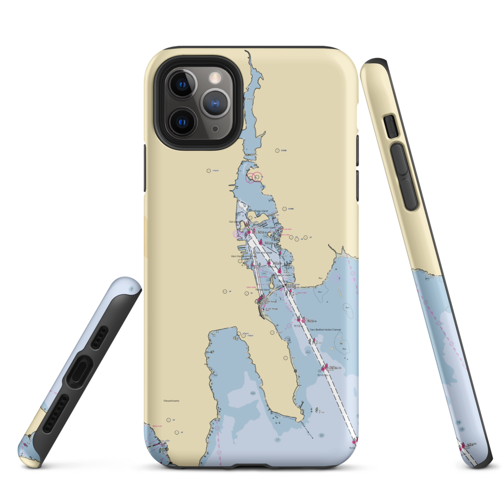 Homers Wharf (New Bedford, MA) NOAA Chart  Tough iPhone Case iPhone 11 Pro Max model shown