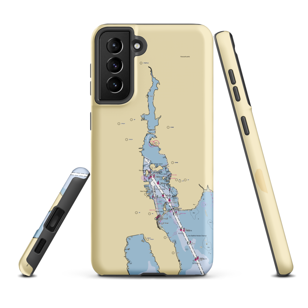 Breakwater Marinas (New Bedford, MA) NOAA Chart Samsung Phone Case Samsung Galaxy S21 Plus model shown