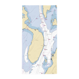 Prudence Ferry Dock (Portsmouth, RI) NOAA Chart Towel