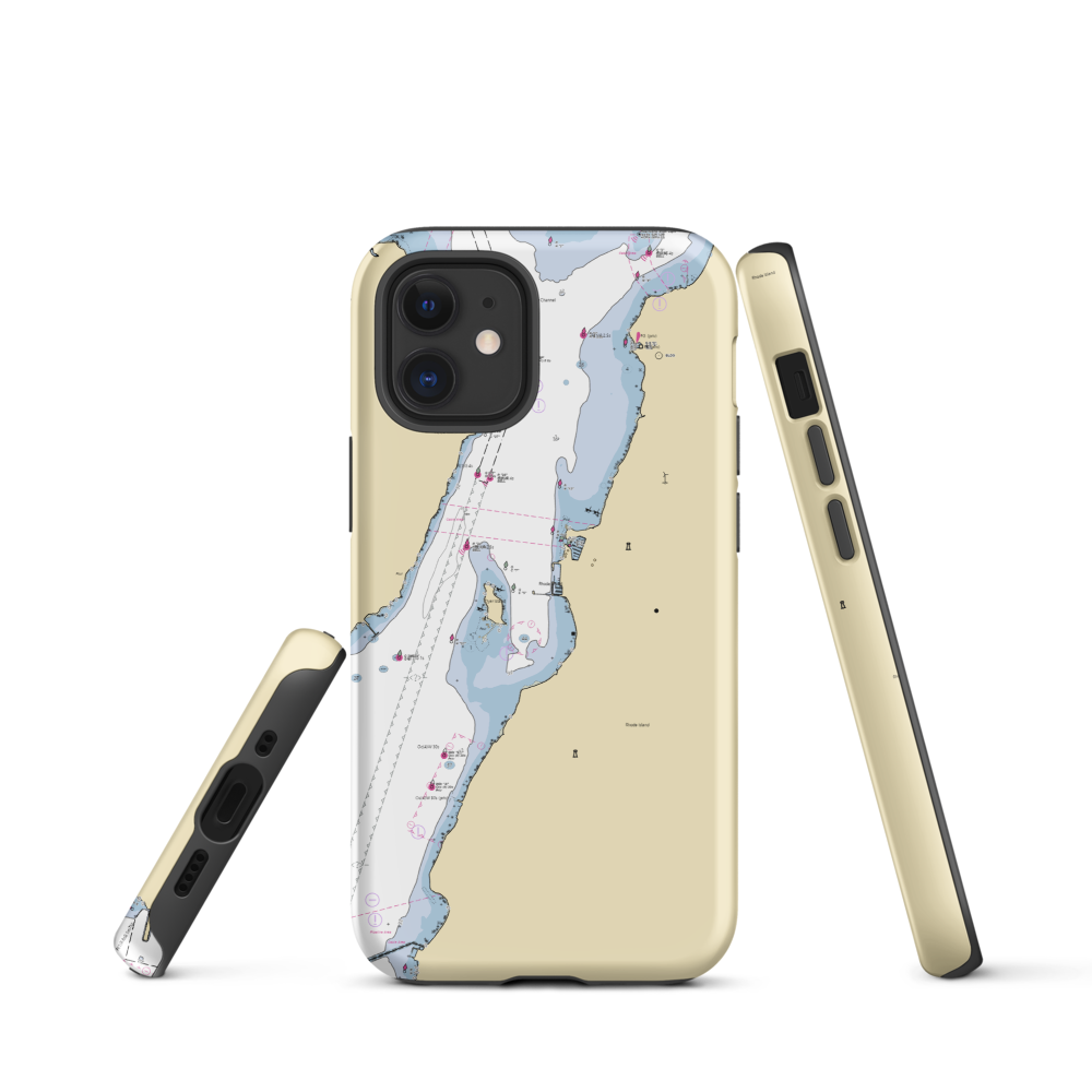 Hunt Yachts/Hunt Marine Services (Portsmouth, RI) NOAA Chart  Tough iPhone Case iPhone 12 mini model shown