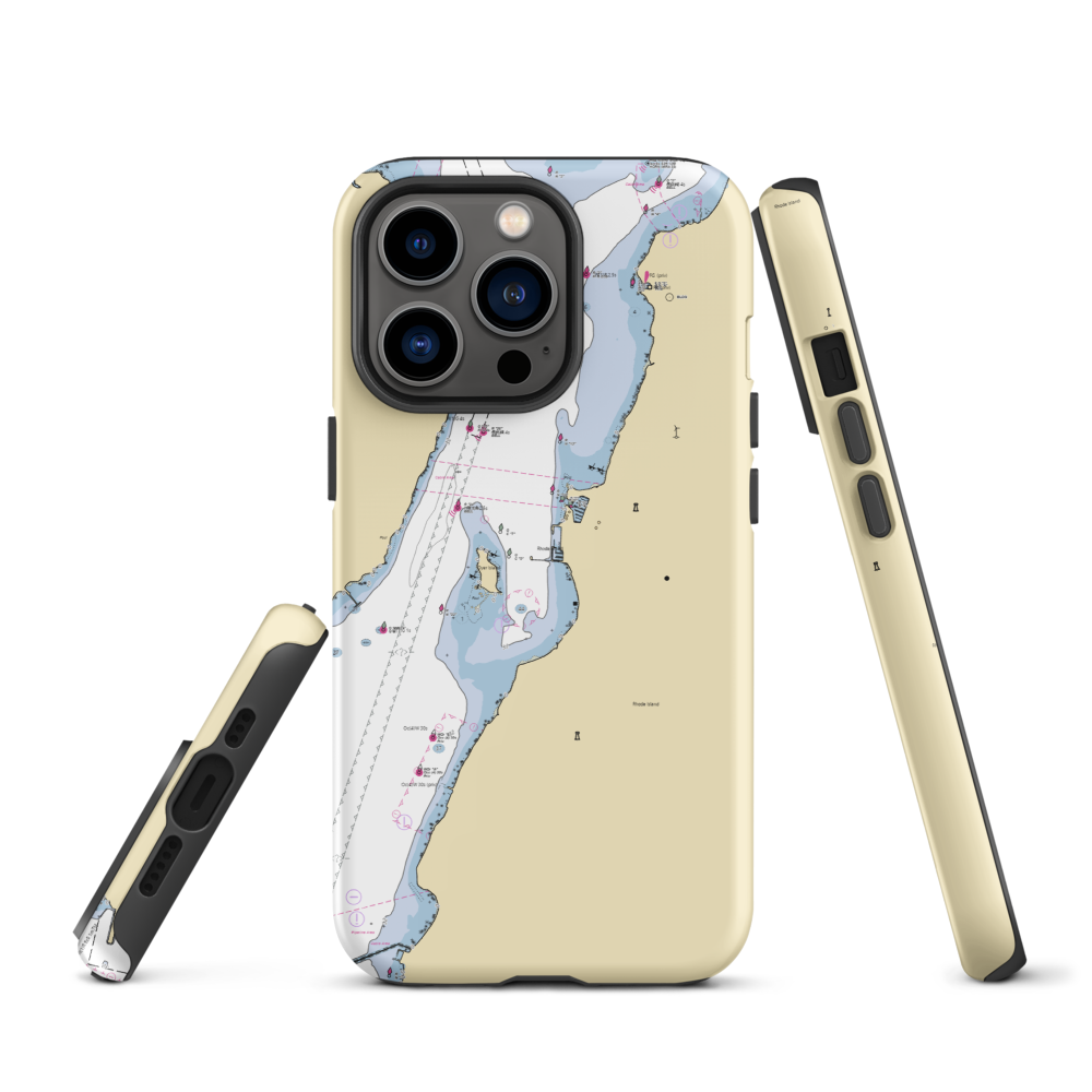 Alden Yachts (Portsmouth, RI) NOAA Chart  Tough iPhone Case iPhone 13 Pro model shown