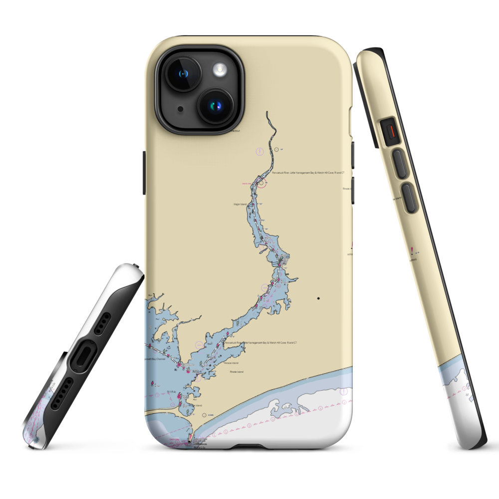 Stonington River Dockominiums (Bradford, RI) NOAA Chart  Tough iPhone Case iPhone 15 Plus model shown