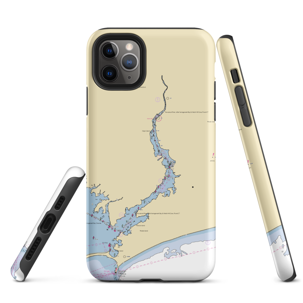 Stonington River Dockominiums (Bradford, RI) NOAA Chart  Tough iPhone Case iPhone 11 Pro Max model shown