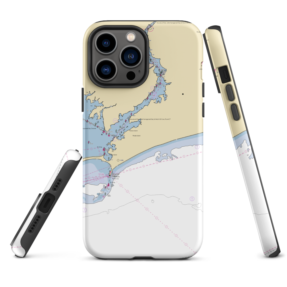 Watch Hill Boat Yard (Stonington, CT) NOAA Chart  Tough iPhone Case iPhone 13 Pro Max model shown