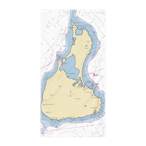 Town of New Shoreham (Block Island, RI) NOAA Chart Towel