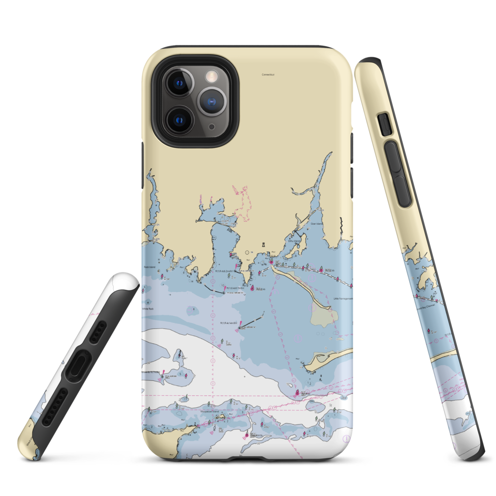 Skipper's Dock (Stonington, CT) NOAA Chart  Tough iPhone Case iPhone 11 Pro Max model shown