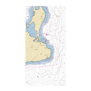 Old Harbor Dock Town of New Shoreham (Block Island, RI) NOAA Chart Towel