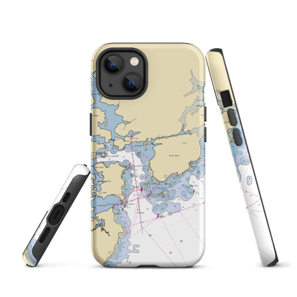 The Marina at Harbour Place (New Castle, NH) NOAA Chart  Tough iPhone Case iPhone 13 model shown