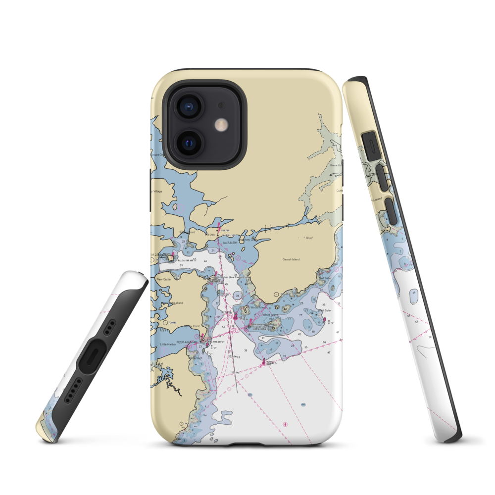 Portsmouth Yacht Club (New Castle, NH) NOAA Chart  Tough iPhone Case iPhone 12 model shown