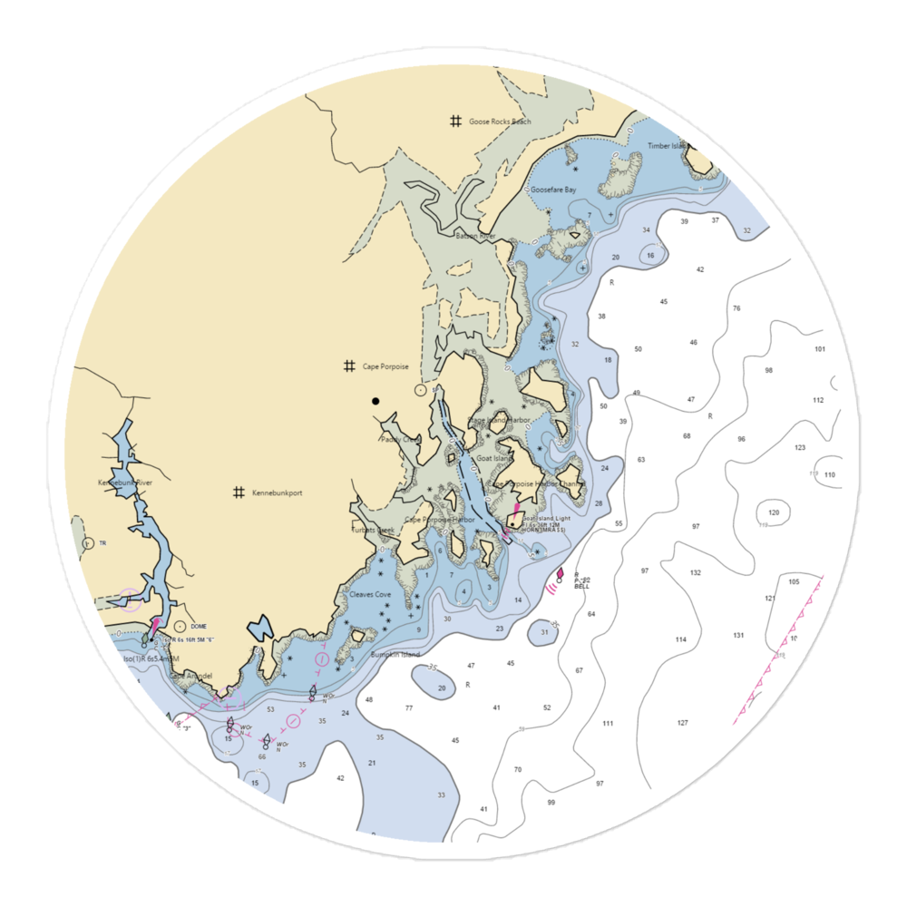 Cape Porpoise Town Wharf (Old Orchard Beach, ME) NOAA Chart Sticker 