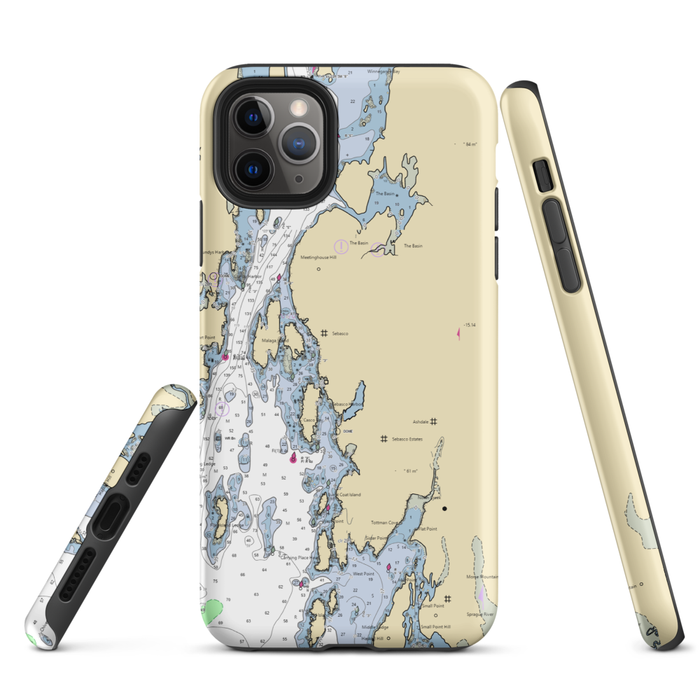 Anna's Water's Edge Restaurant (Sebasco Estates, ME) NOAA Chart  Tough iPhone Case iPhone 11 Pro Max model shown