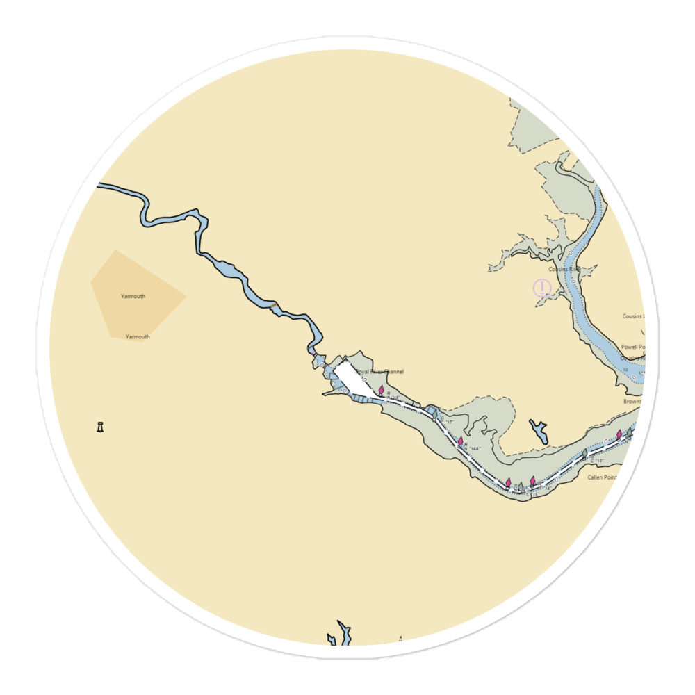Yarmouth Boat Yard (Yarmouth, ME) NOAA Chart Sticker 