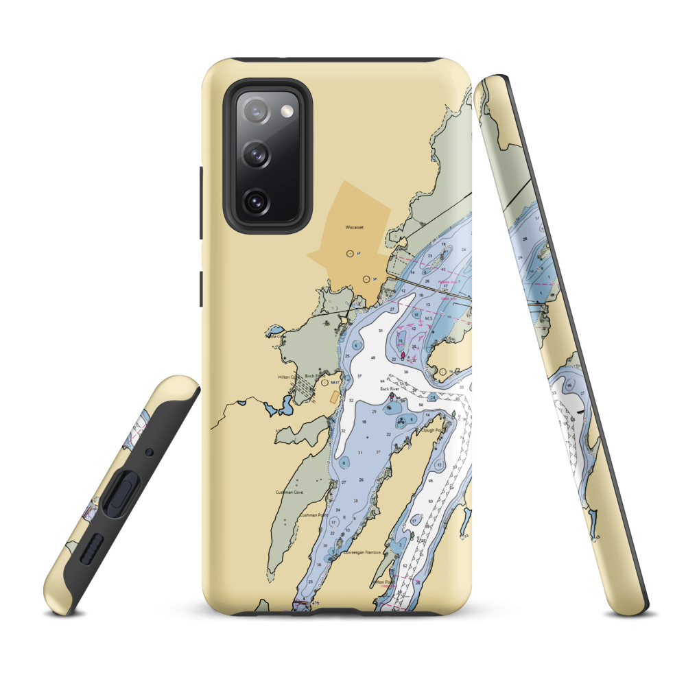 Wiscasset Public Landings (Wiscasset, ME) NOAA Chart Samsung Phone Case Samsung Galaxy S20 FE model shown