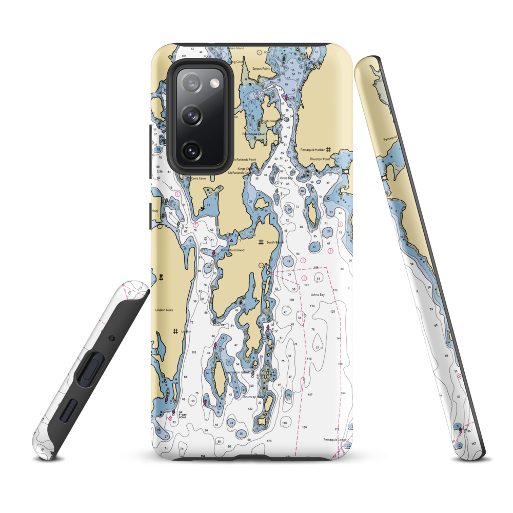 Mine Oyster (South Bristol, ME) NOAA Chart Samsung Phone Case Samsung Galaxy S20 FE model shown