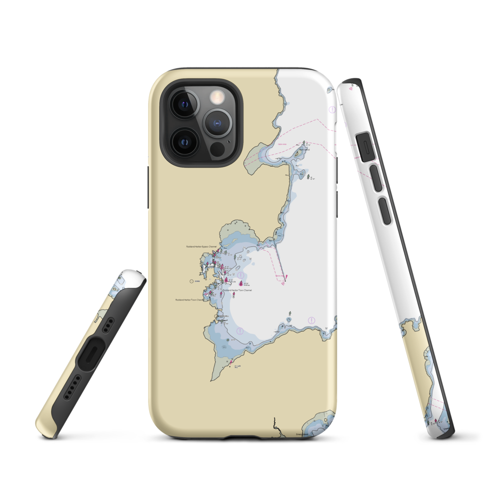 Journey's End Marina (Glen Cove, ME) NOAA Chart  Tough iPhone Case iPhone 12 Pro model shown