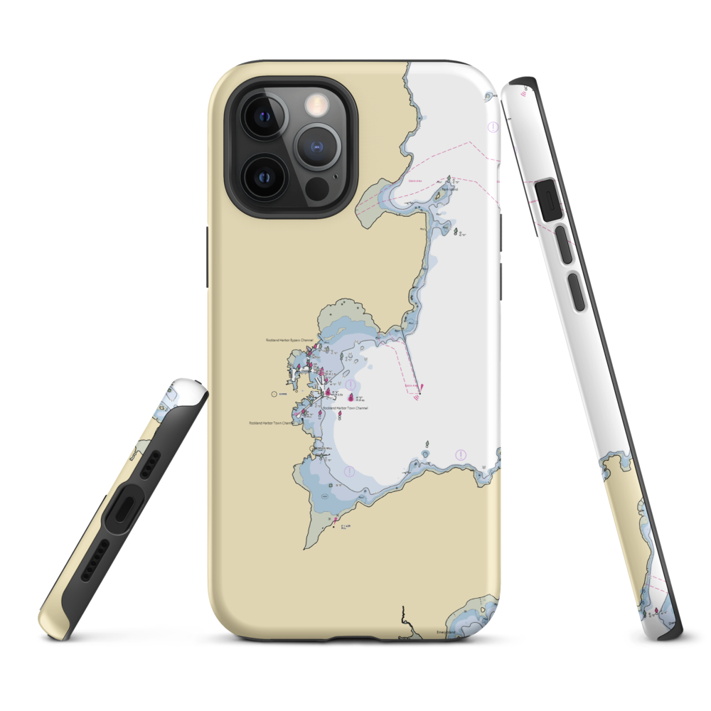 Journey's End Marina (Glen Cove, ME) NOAA Chart  Tough iPhone Case iPhone 12 Pro Max model shown